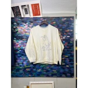 Vintage Disney Eeyore Embroidered Sweatshirt Cream Small Listen With Your Heart